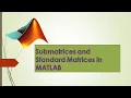 2 Sub matrices and Standard Matrices in MATLAB
