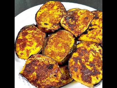 Baigan bhaja / Brinjal Masala Fry #eggplant #Brinjal #Odisharecipe #shorts #odiafood