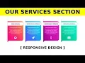 Responsive Our Services Section Using Html CSS And Bootstrap