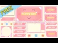 FREE Cute Twitch Overlay Pack OBS SLOBS etc