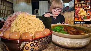 【大食い】無限に溢れる麺…超巨大激辛つけ麺総重量6kg食べて夏バテ吹っ飛ばしました【海老原まよい】