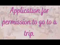 Application to principal to arrange a trip to Taj Mahal Formal letter Writing skill