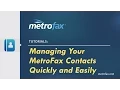 Manage Contacts For Online Faxing with MetroFax