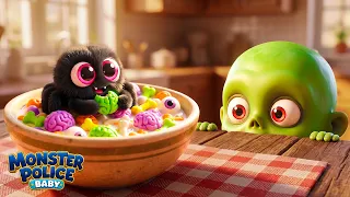 Baby Zombie Meets a Spider 🕷️ | Kids Songs & Nursery Rhymes | Monster Police Baby