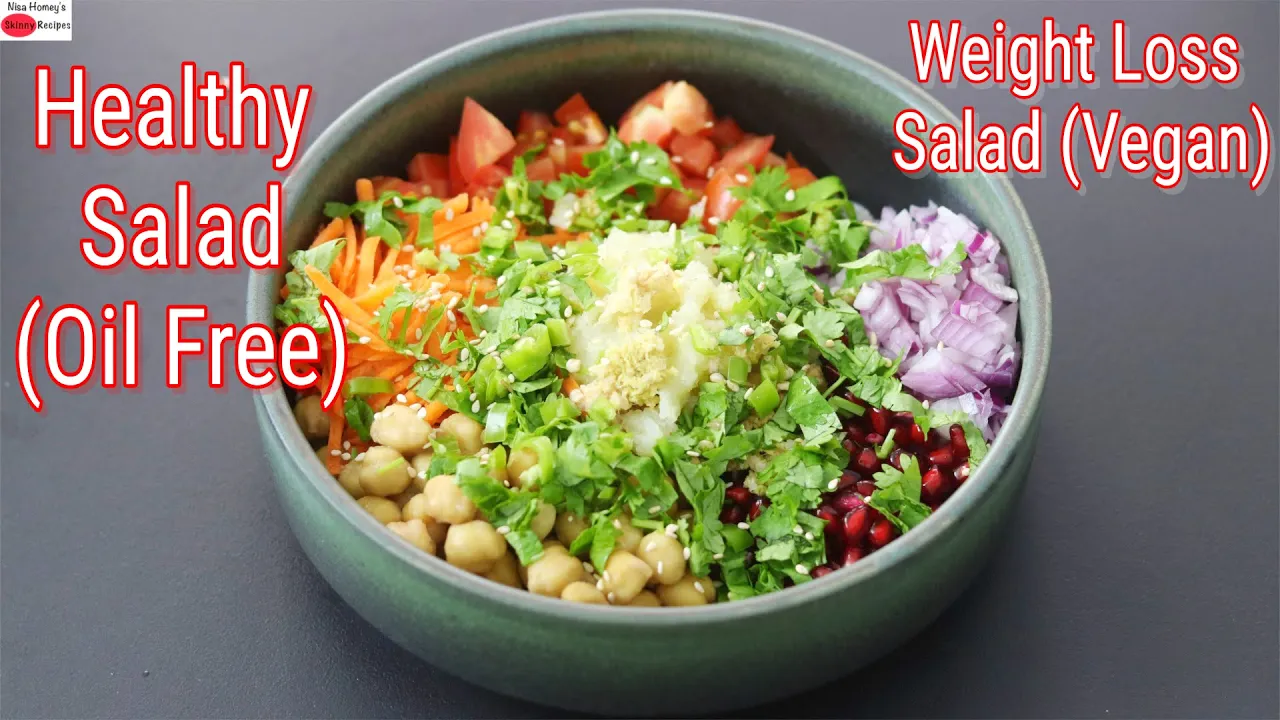 Weight Loss Salad Recipe For Lunch/Dinner - Indian Veg Meal - Diet Plan To Lose Weight Fast - No Oil