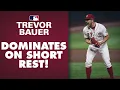 Trevor Bauer DOMINATES 8 IP 1 R 12 Ks on 3 days rest to keep Reds alive NL Cy Young