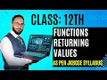 Functions Returning Values in Python JKBOSE Class 12th Computer Science