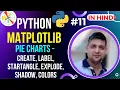 MatPlotLib Pie Charts - All Functions Python MatPlotLib Tutorial in Hindi