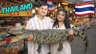 THAILAND STREET FOOD ME CROCODILE 🐊😱 THAILAND VLOG 🇹🇭