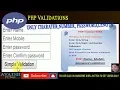 php validations php only character and digit password match in php php mobile validation