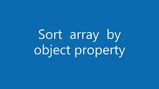 JavaScript array sort by object property