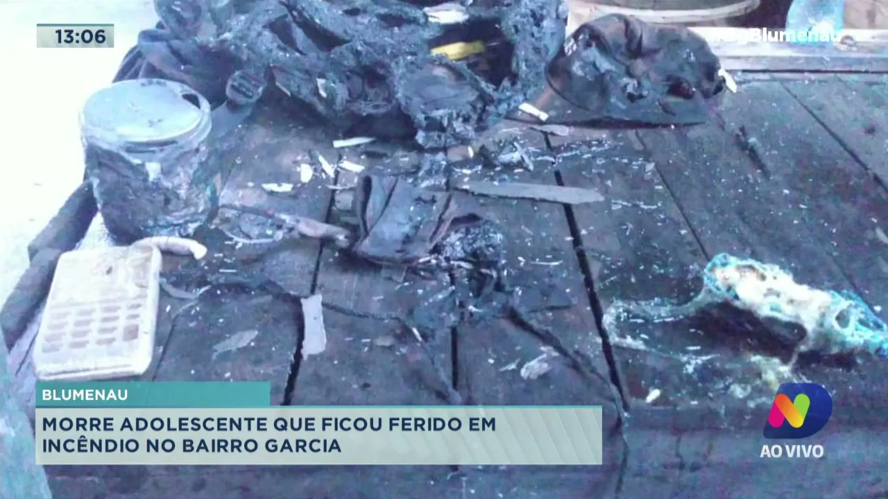 Morre adolescente que ficou ferido em incêndio no bairro Garcia em Blumenau