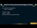 How to check if a string contains only digits in Python