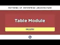 Table Module C - PATTERNS OF ENTERPRISE ARCHITECTURE