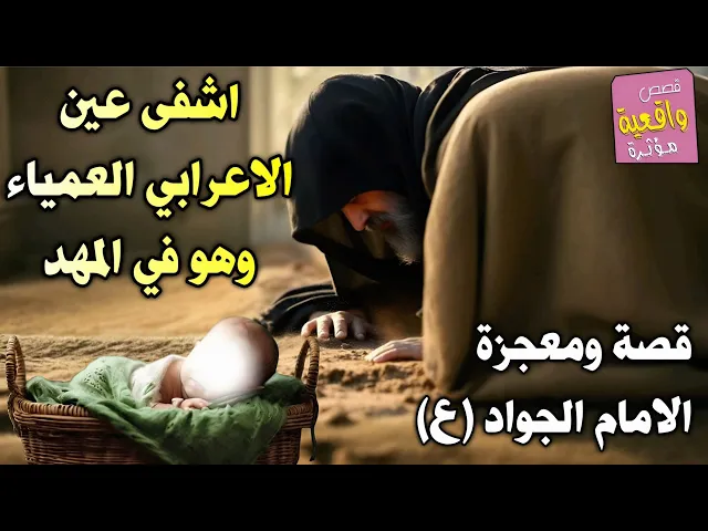 ⁣قصة ومعجزة الامام محمد الجواد (ع) وهو بالمهد اشفى عين الاعرابي العمياء