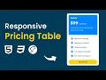 Responsive Pricing Table Design Tutorial with HTML CSS SCSS