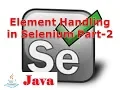 Selenium Lesson 25 Element Handling in Selenium Part-2 Selenium Tutorial G C Reddy