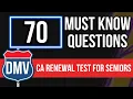 California DMV Renewal Test for Seniors 2026 70 Must Know Questions