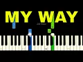 Download Lagu My Way  EASY Piano Tutorial - Frank Sinatra