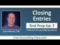 Closing Journal Entry Test Questions Answered by Accounting Tutor