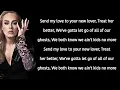 Adele - Send My Love (To Your New Lover) (lyrics)