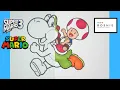 Coloring Yoshi And Toad Super Mario Bros Roshie Coloring Pages