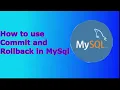 How to use COMMIT and ROLLBACK in MySql MySql TCL Command