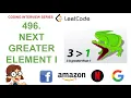 Next Greater Element I Leetcode 496 Amazon Google Facebook interview question