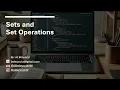 11 Sets and Set Operations - Python Crash Course