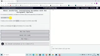 Lesson 5 - Initializing variable with value