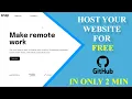 Host Website for FREE on GitHub in 2 Minute Only