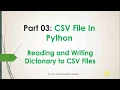 Part 03 writing reading dictionary to from csv