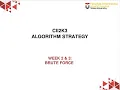 Algorithm Strategies Brute Force Part 1