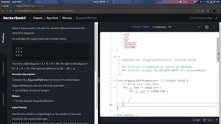 Diagonal Difference Hackerrank Solution in golang bahasa indonesia