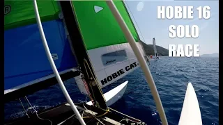 Racing the Hobie 16 solo, mixed fleet at Wildwind