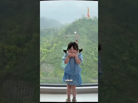Gadis kecil ini menari di gunung untuk menunjukkan sebuah tanda.