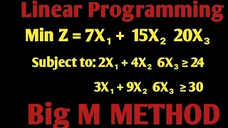 Linear Programming Big M method Operation Research Linear Programming Model 2024