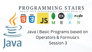 Java Basic Programs based on Operators Formula s Session 3