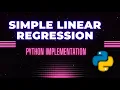 Simple Linear Regression - Implementation in Python Fitting a regression model