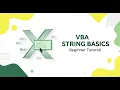 String Manipulation in VBA Text Functions in Excel VBA Beginners Tutorial
