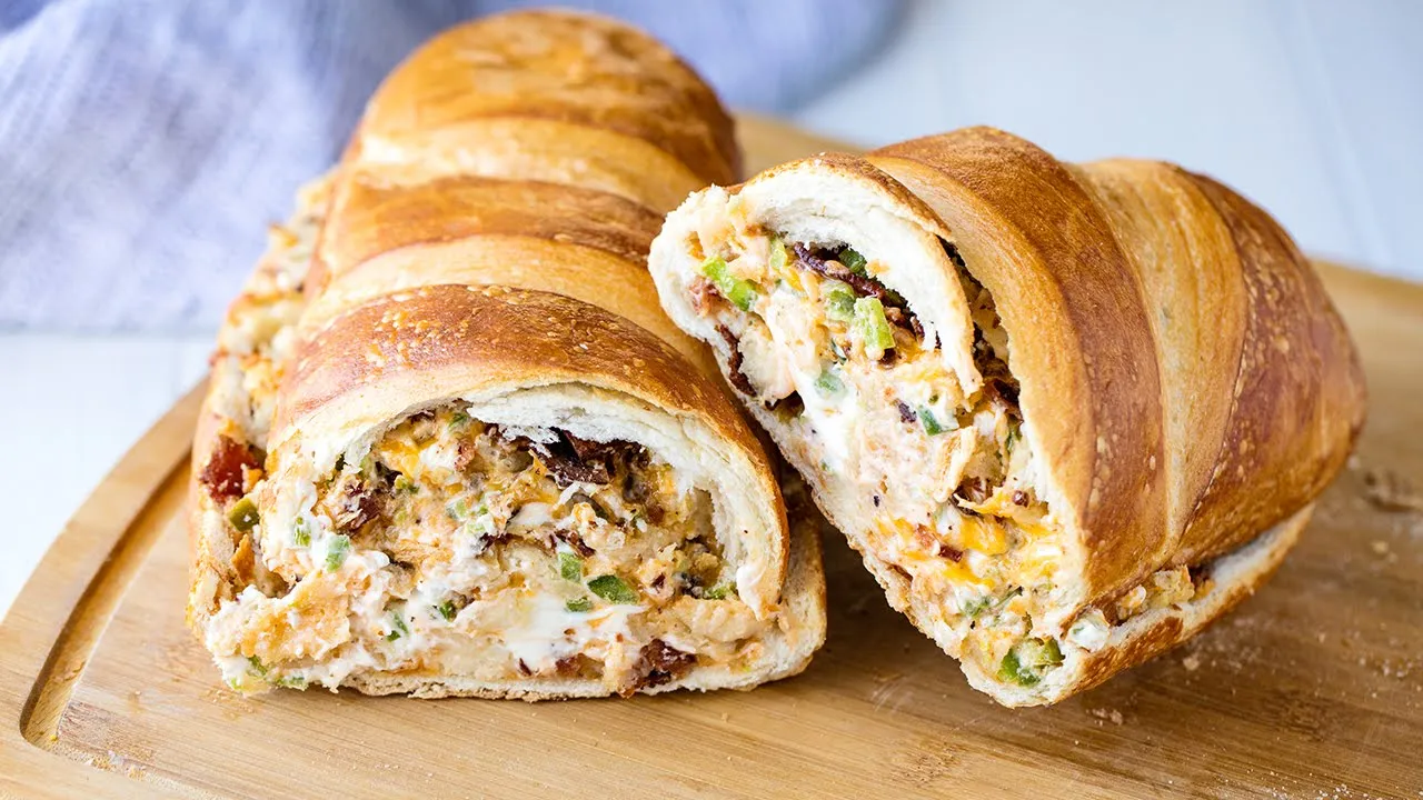How to Make Super Delicious Jalapeno Popper Stuffed French Bread   The Stay At Home Chef