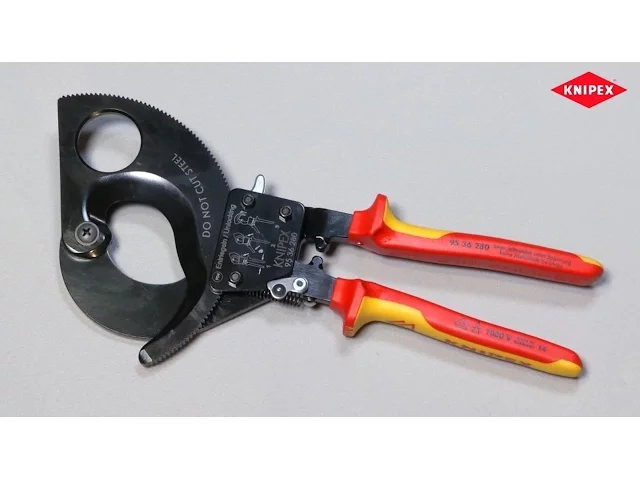 Cable shears up to 380 mm2, VDE 1000V yellow-red handle 280 mm, with opening spring, Knipex - K9536280