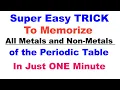 Memorize All Metals and Non-Metals of Periodic Table with this simple TRICK Just in ONE Minute