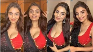  red saree superhot live of anveshi jain lastest 2023 part 18