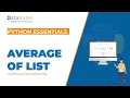 Calculate Average of a list of numbers in Python - Python Essentials