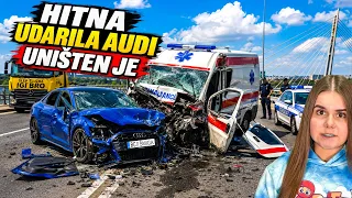 HITNA POMOĆ UDARILA AUDI ŠMIGE & NOVKETA, ŠLEPAM GA! *Šteta 120.000 eura*