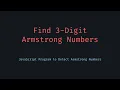 JavaScript Armstrong Numbers Find All 3 Digit Examples
