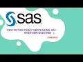 How To Find Today s Date Using SAS - Interview Question