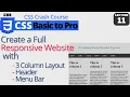 Create a Responsive website in CSS with 3 Column Layout Build a website with 3 columns layout 11