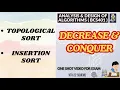 DECREASE-AND-CONQUER Insertion Sort and Topological Sorting - ADA BCS401 Mod2 VTU